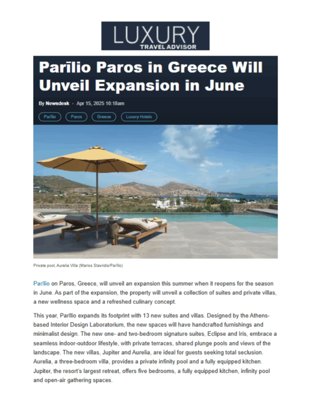 Luxury Travel Advisor (US) – April 2025